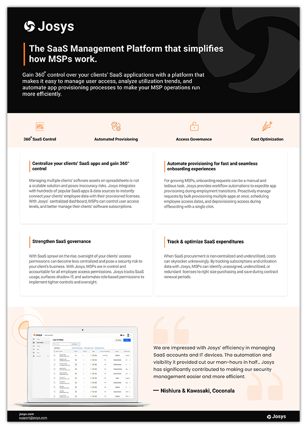 Josys MSP Datasheet