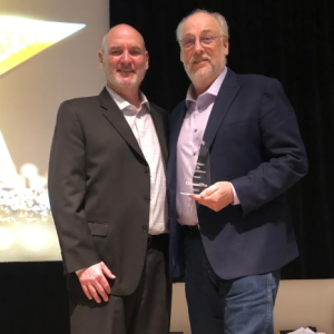 MSP leadership award - ChannelPro Founder Michael Siggins (L) and Dallas Winner Wayne Hunter (R)